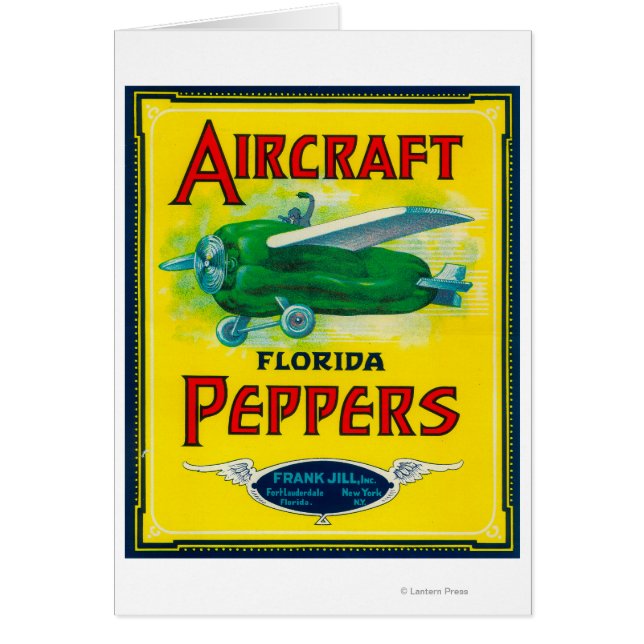 Cartão Rótulo do Pepper da Aeronave (Frente)
