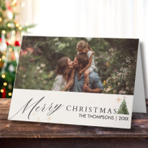 Rótulo Moderno Feliz Natal Família Foto Personaliz