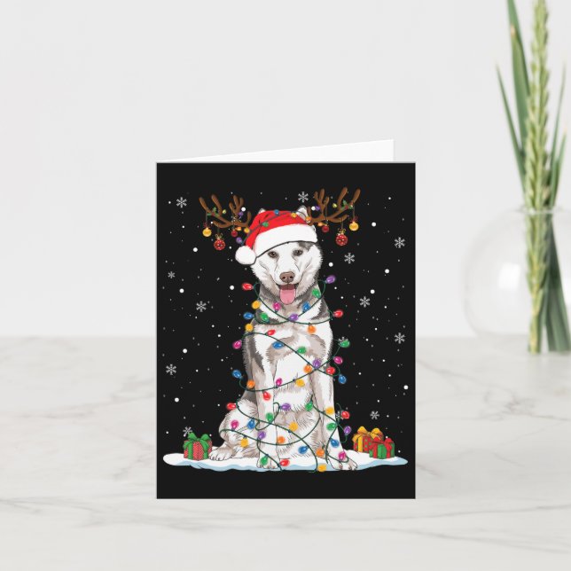 Cartão Rouco Engraçado Árvore de Natal Luzes de Natal Xma (Frente)