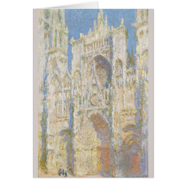 Cartão Rouen Cathedral West Facade Sunlight por Monet (Frente)