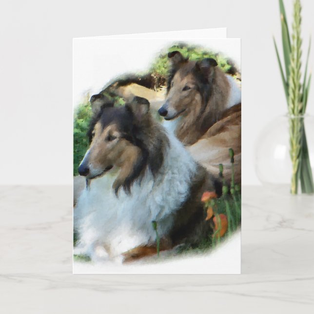 Cartão Rough Collie Art Gifts (Frente)