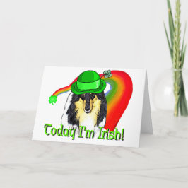 Cartão Rough Tri Collie Saint Patricks