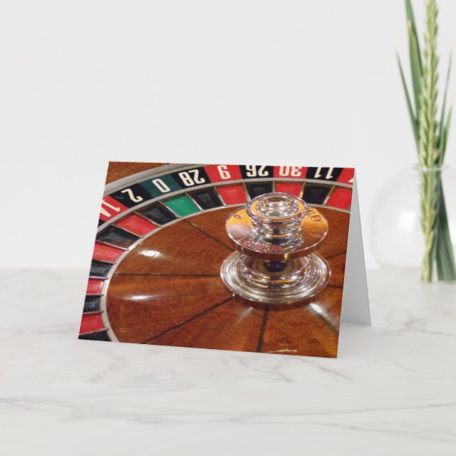 Cartão Roulette wheel casino gambling theme greeting card (Frente)