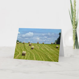 Cartão Round Hay Bales em Hill - I