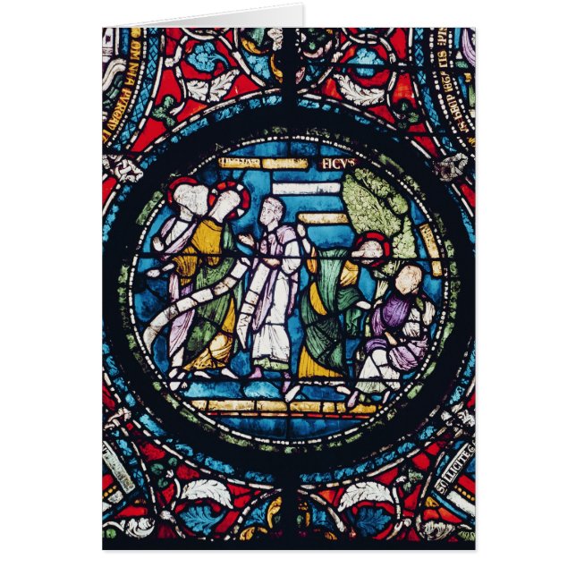 Cartão Roundel que descreve a parábola da árvore de figo (Frente)