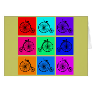 Cartão Roupa da bicicleta do veículo com rodas do vintag