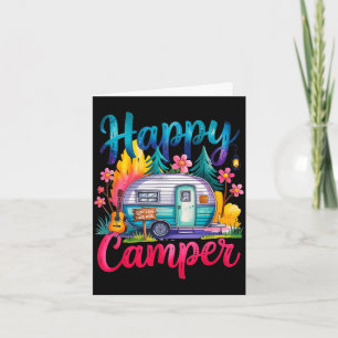 Cartão Roupa de acampamento engraçada e feliz trailer rv