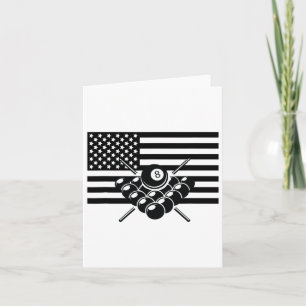 Cartão Roupa de Bilhares de Bandeira Americanos - Bilhare