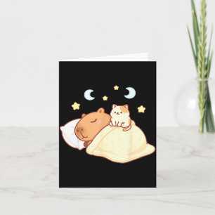 Cartão Roupa de dormir fofa de capivara Kawaii Sleepybara