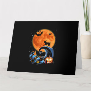 Cartão roupa de Halloween de abóbora da lua do cão chihua
