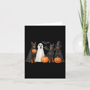 Cartão Roupa de Halloween de Doberman Diversão Doberman H
