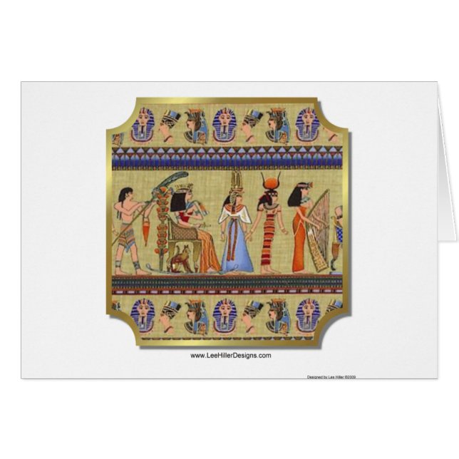 Cartão Roupa de Hieroglifos Egípcios, Coleções de present (Frente Horizontal)