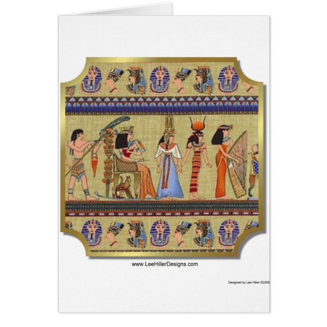 Cartão Roupa de Hieroglifos Egípcios, Coleções de present (Frente)