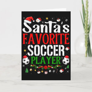 Cartão Roupa de Natal do Jogador de Futebol Favorito do P
