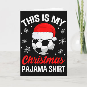 Cartão Roupa de pijama engraçada de Natal bola de futebol