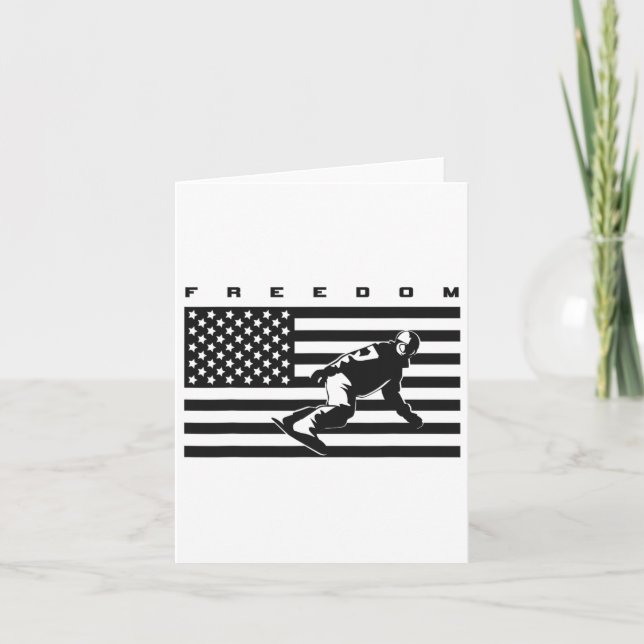 Cartão Roupa de Snowboard da Bandeira Americana - Snowboa (Frente)