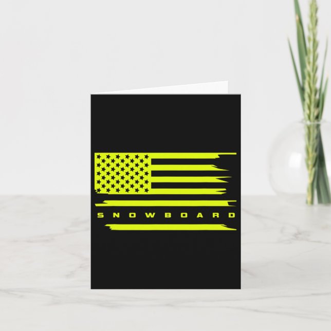Cartão Roupa de Snowboard da Bandeira Americana - Snowboa (Frente)