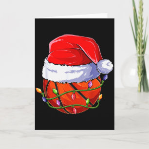 Cartão Roupas de Natal de Basquete para Meninos, Camiseta