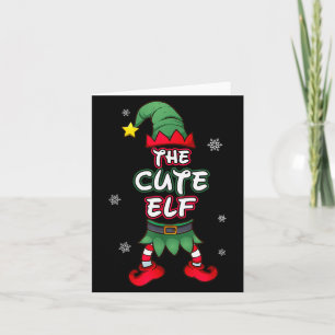 Cartão Roupas de Natal de Elfo Fofo Pijamas Família Combi