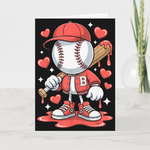 Cartão Roupas de Sorvete de Gotejamento de Beisebol Jovem