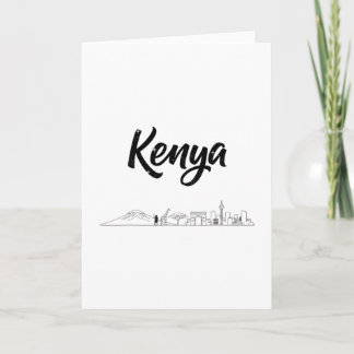 Cartão Roupas de Viagem Férias Kenya Skyline