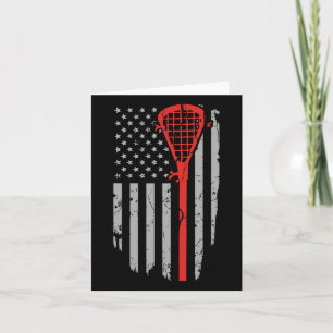 Cartão Roupas Infantis de Lacrosse com Bandeira Americana