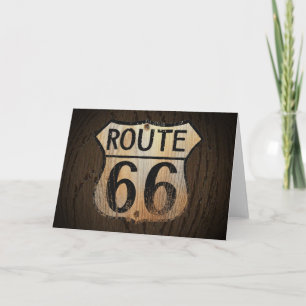 Cartão Route 66 Greeting Card Wood BG