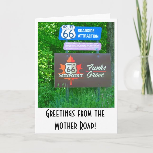 Cartão Route 66 - Illinois - Funks Grove Greeting Card (Frente)