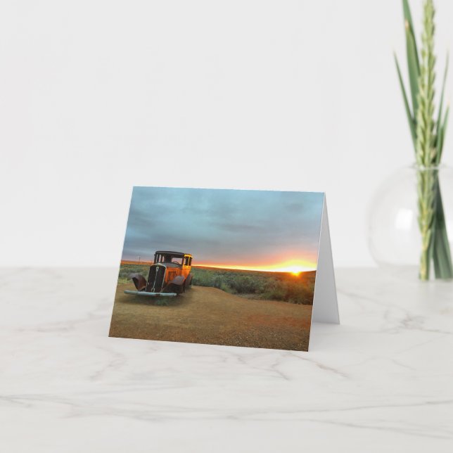 Cartão route 66 sunset notecard (blank inside) (Frente)