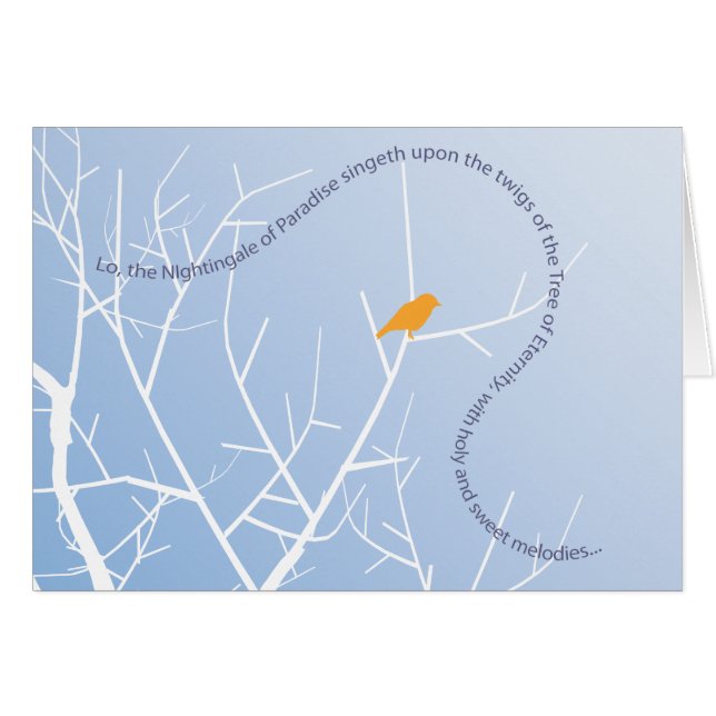 Cartão Rouxinol do paraíso (Frente horizontal)