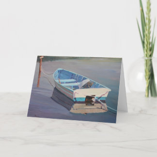 Cartão Row Boat Floating in the Water