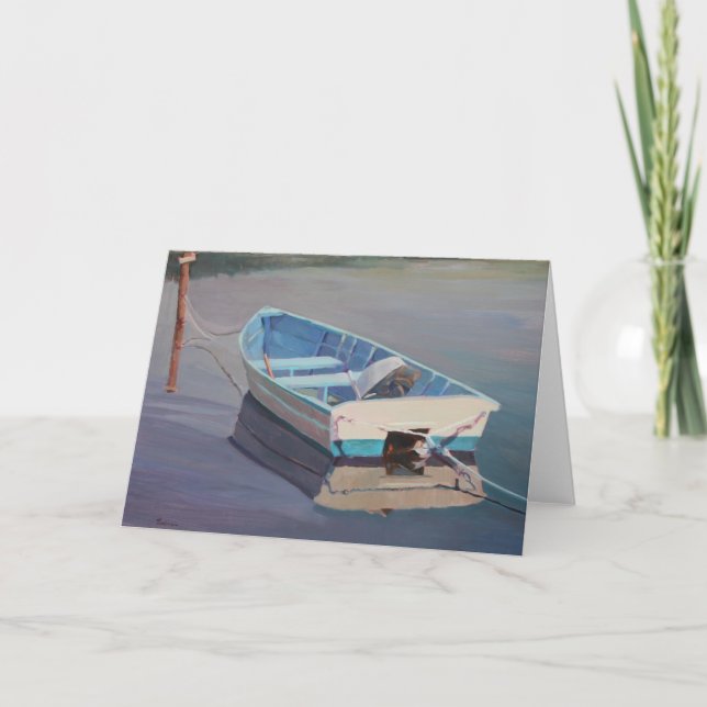 Cartão Row Boat Floating in the Water (Frente)