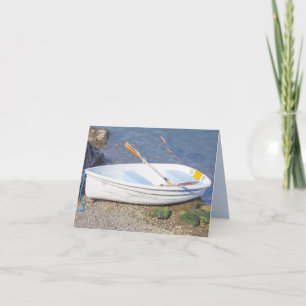 Cartão Row Boat with Two Oars on the water Blank Card