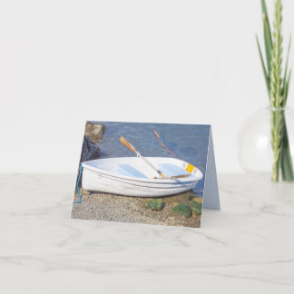 Cartão Row Boat with Two Oars on the water Blank Card