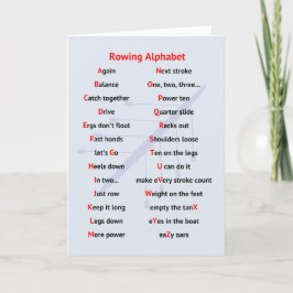 Cartão Rowing Alphabet fun A to Z