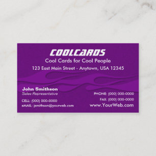 Cartão roxo das chamas