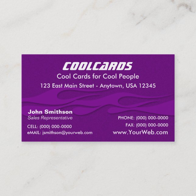 Cartão roxo das chamas (Frente)