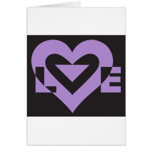Cartão Roxo do Amor a Preto
