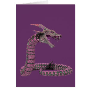 Cartão Roxo do rosa da criatura da fantasia