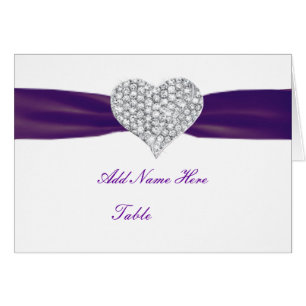 Cartão roxo escuro do lugar do casamento do