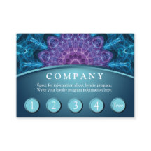 Cartão roxo espiritual da lealdade do cliente da