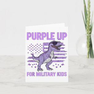 Cartão Roxo Para Crianças Militares Bandeira Filho Milita