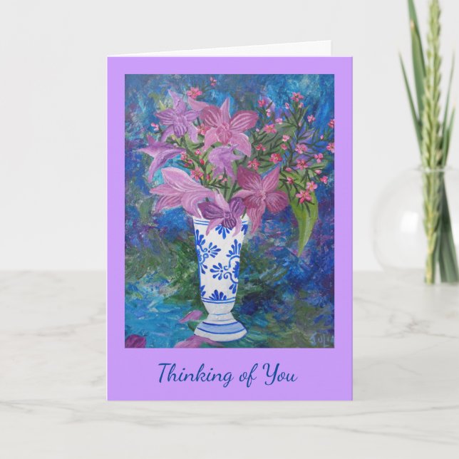 Cartão Roxo Pensando em Você (Frente)