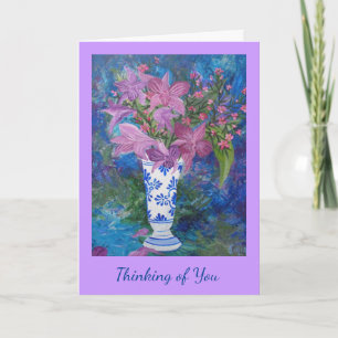 Cartão Roxo Pensando em Você