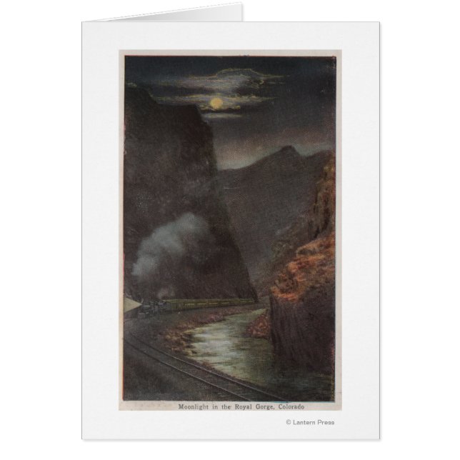 Cartão Royal Gorge, CO - Vista da Lua no Comboio (Frente)