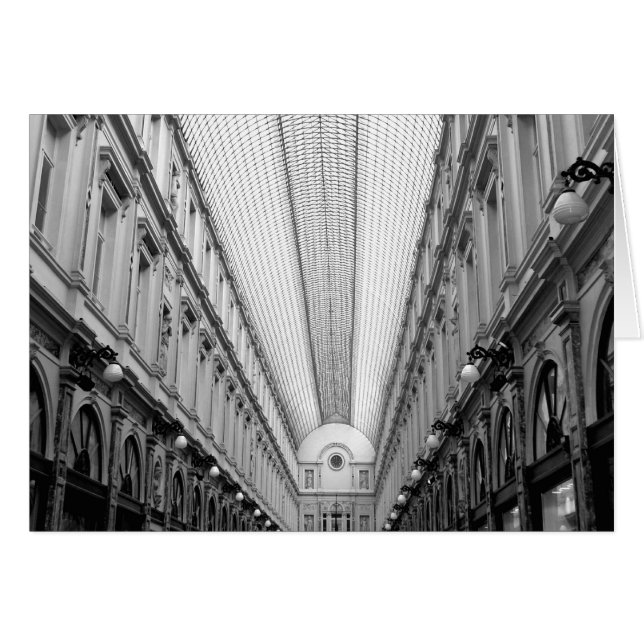 Cartão Royal Santo Hubert Galleries, Bruxelas, Bélgica (Frente horizontal)