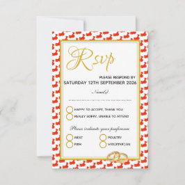 Cartão RSVP 礼 de Casamento Personalizado 婚 Escritura Cristã CH
