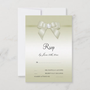 Cartão RSVP 14 de Arco de Ivory Gem e Aniversário
