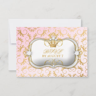 Cartão RSVP 311 Ciao Bella Dourado Divino Rosa Chã de Bebê