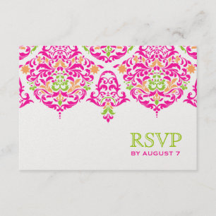 Cartão RSVP 311 Mon Cherie Damask Vibrant Garden